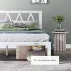imageNovilla 14 Inch Twin Bed Frame with Headboard Platform Bed Frame No Box Spring Needed Metal Twin Bed Frame with Storage Space Wooden Slats Support Easy Assembly BlackWhite