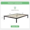 imageNovilla 14 Inch Twin Bed Frame with Headboard Platform Bed Frame No Box Spring Needed Metal Twin Bed Frame with Storage Space Wooden Slats Support Easy Assembly BlackBlack