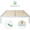 imageNovilla 14 Inch Twin Bed Frame with Headboard Platform Bed Frame No Box Spring Needed Metal Twin Bed Frame with Storage Space Wooden Slats Support Easy Assembly BlackWhite