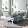 imageNovilla 14 Inch Twin Bed Frame with Headboard Platform Bed Frame No Box Spring Needed Metal Twin Bed Frame with Storage Space Wooden Slats Support Easy Assembly BlackWhite