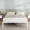 imageNovilla 14 Inch Twin Bed Frame with Headboard Platform Bed Frame No Box Spring Needed Metal Twin Bed Frame with Storage Space Wooden Slats Support Easy Assembly BlackWhite
