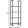 imageNovilla 4Tier Large Storage Bookshelf for Living Room Industrial Ladder Metal Frame Bookcase for BedroomKitchenHome Office Adjustable Table Legs WaterproofampampAntiScratch Desktop Rustic BrownDark Brown