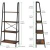 imageNovilla Bookshelf 4Tier Bookcase Freestanding Storage Ladder Shelves for HomeOfficeLiving RoomBalconyBedroom BrownBrown