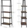 imageNovilla Bookshelf 4Tier Bookcase Freestanding Storage Ladder Shelves for HomeOfficeLiving RoomBalconyBedroom BrownBrown