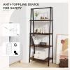 imageNovilla Bookshelf 4Tier Bookcase Freestanding Storage Ladder Shelves for HomeOfficeLiving RoomBalconyBedroom BrownBrown