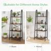 imageNovilla Bookshelf 4Tier Bookcase Freestanding Storage Ladder Shelves for HomeOfficeLiving RoomBalconyBedroom BrownBrown