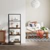 imageNovilla Bookshelf 4Tier Bookcase Freestanding Storage Ladder Shelves for HomeOfficeLiving RoomBalconyBedroom BrownBrown