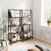 imageNovilla Bookshelf 4Tier Bookcase Freestanding Storage Ladder Shelves for HomeOfficeLiving RoomBalconyBedroom BrownBrown