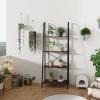 imageNovilla Bookshelf 4Tier Bookcase Freestanding Storage Ladder Shelves for HomeOfficeLiving RoomBalconyBedroom BrownBrown