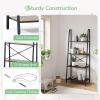 imageNovilla Bookshelf 4Tier Bookcase Freestanding Storage Ladder Shelves for HomeOfficeLiving RoomBalconyBedroom BrownBrown