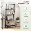 imageNovilla Bookshelf 4Tier Bookcase Freestanding Storage Ladder Shelves for HomeOfficeLiving RoomBalconyBedroom BrownBrown