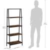imageNovilla Bookshelf 4Tier Bookcase Freestanding Storage Ladder Shelves for HomeOfficeLiving RoomBalconyBedroom BrownBrown