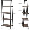 imageNovilla Bookshelf 4Tier Bookcase Freestanding Storage Ladder Shelves for HomeOfficeLiving RoomBalconyBedroom BrownWalnut