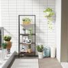 imageNovilla Bookshelf 4Tier Bookcase Freestanding Storage Ladder Shelves for HomeOfficeLiving RoomBalconyBedroom BrownWalnut
