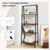 imageNovilla Bookshelf 4Tier Bookcase Freestanding Storage Ladder Shelves for HomeOfficeLiving RoomBalconyBedroom BrownWalnut