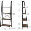 imageNovilla Bookshelf 4Tier Bookcase Freestanding Storage Ladder Shelves for HomeOfficeLiving RoomBalconyBedroom BrownWalnut