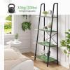 imageNovilla Bookshelf 4Tier Bookcase Freestanding Storage Ladder Shelves for HomeOfficeLiving RoomBalconyBedroom BrownWalnut