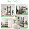 imageNovilla Bookshelf 4Tier Bookcase Freestanding Storage Ladder Shelves for HomeOfficeLiving RoomBalconyBedroom BrownWalnut