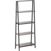 imageNovilla Bookshelf 4Tier Bookcase Freestanding Storage Ladder Shelves for HomeOfficeLiving RoomBalconyBedroom BrownWalnut