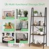 imageNovilla Bookshelf 4Tier Bookcase Freestanding Storage Ladder Shelves for HomeOfficeLiving RoomBalconyBedroom BrownWalnut