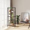 imageNovilla Bookshelf 4Tier Bookcase Freestanding Storage Ladder Shelves for HomeOfficeLiving RoomBalconyBedroom BrownWalnut