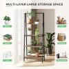 imageNovilla Bookshelf 4Tier Bookcase Freestanding Storage Ladder Shelves for HomeOfficeLiving RoomBalconyBedroom BrownWalnut