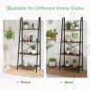 imageNovilla Bookshelf 4Tier Bookcase Freestanding Storage Ladder Shelves for HomeOfficeLiving RoomBalconyBedroom BrownWalnut