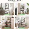 imageNovilla Bookshelf 4Tier Bookcase Freestanding Storage Ladder Shelves for HomeOfficeLiving RoomBalconyBedroom BrownWalnut