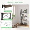 imageNovilla Bookshelf 4Tier Bookcase Freestanding Storage Ladder Shelves for HomeOfficeLiving RoomBalconyBedroom BrownWalnut