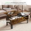 imageNovilla Coffee Table with Lift Top Storage Lift Tabletop Rising Center Tea Table for Living Room Office with Hidden Compartment and Adjustable Storage Shelf Farmhouse Cocktail Table Rustic BrownBrown