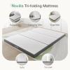 imageNovilla Foldable Mattress Single Size Comfort Foam Trifold Mattress with Cloud Design Cover 4 Inch Folding Mattress for Back Pain Relief Suitable for Camping RV TravelLight Grey