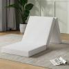 imageNovilla Foldable Mattress Single Size Comfort Foam Trifold Mattress with Cloud Design Cover 4 Inch Folding Mattress for Back Pain Relief Suitable for Camping RV TravelWhite