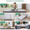 imageNovilla Foldable Mattress Single Size Comfort Foam Trifold Mattress with Cloud Design Cover 4 Inch Folding Mattress for Back Pain Relief Suitable for Camping RV TravelGrey