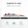 imageNovilla Foldable Mattress Single Size Comfort Foam Trifold Mattress with Cloud Design Cover 4 Inch Folding Mattress for Back Pain Relief Suitable for Camping RV TravelLight Grey