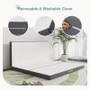 imageNovilla Foldable Mattress Single Size Comfort Foam Trifold Mattress with Cloud Design Cover 4 Inch Folding Mattress for Back Pain Relief Suitable for Camping RV TravelLight Grey