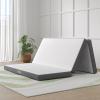 imageNovilla Foldable Mattress Single Size Comfort Foam Trifold Mattress with Cloud Design Cover 4 Inch Folding Mattress for Back Pain Relief Suitable for Camping RV TravelLight Grey