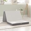 imageNovilla Foldable Mattress Single Size Comfort Foam Trifold Mattress with Cloud Design Cover 4 Inch Folding Mattress for Back Pain Relief Suitable for Camping RV TravelLight Grey