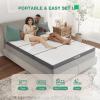 imageNovilla Foldable Mattress Single Size Comfort Foam Trifold Mattress with Cloud Design Cover 4 Inch Folding Mattress for Back Pain Relief Suitable for Camping RV TravelDark Grey