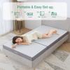 imageNovilla Foldable Mattress Single Size Comfort Foam Trifold Mattress with Cloud Design Cover 4 Inch Folding Mattress for Back Pain Relief Suitable for Camping RV TravelGrey