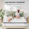 imageNovilla Full Mattress 12 Inch Hybrid Mattress in a Box Innerspring Mattresses with Gel Memory Foam for a Cool Sleep Pressure Relief Medium Firm with Pillow Top GrooveWhite  Grey