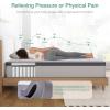 imageNovilla Full Mattress 12 Inch Hybrid Mattress in a Box Innerspring Mattresses with Gel Memory Foam for a Cool Sleep Pressure Relief Medium Firm with Pillow Top GrooveWhite  Grey