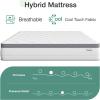 imageNovilla Full Mattress 12 Inch Hybrid Mattress in a Box Innerspring Mattresses with Gel Memory Foam for a Cool Sleep Pressure Relief Medium Firm with Pillow Top GrooveWhite  Grey