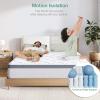 imageNovilla Full Mattress 12 Inch Hybrid Mattress in a Box Innerspring Mattresses with Gel Memory Foam for a Cool Sleep Pressure Relief Medium Firm with Pillow Top GrooveWhite  Grey