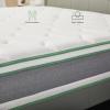imageNovilla Full Mattress 12 Inch Hybrid Mattress in a Box Innerspring Mattresses with Gel Memory Foam for a Cool Sleep Pressure Relief Medium Firm with Pillow Top GrooveWhitegreygreen