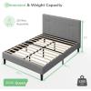 imageNovilla Full Size Bed Frame Upholstered Platform Bed Frame Full Bed Frame with Headboard No Box Spring Needed NoiseFree Easy Assembly GrayDrak Grey