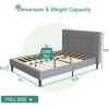 imageNovilla Full Size Bed Frame Upholstered Platform Bed Frame Full Bed Frame with Headboard No Box Spring Needed NoiseFree Easy Assembly GrayDrak Grey
