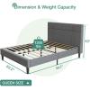 imageNovilla Full Size Bed Frame Upholstered Platform Bed Frame Full Bed Frame with Headboard No Box Spring Needed NoiseFree Easy Assembly GrayGrey