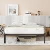 imageNovilla Full Size Bed Frame with Headboard Metal Platform Bed Frame Heavy Duty No Box Spring Needed Wood Slat Support Easy Assembly WhiteBlack