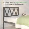 imageNovilla Full Size Bed Frame with Headboard Metal Platform Bed Frame Heavy Duty No Box Spring Needed Wood Slat Support Easy Assembly WhiteBlack