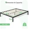 imageNovilla Full Size Bed Frame with Headboard Metal Platform Bed Frame Heavy Duty No Box Spring Needed Wood Slat Support Easy Assembly WhiteBlack